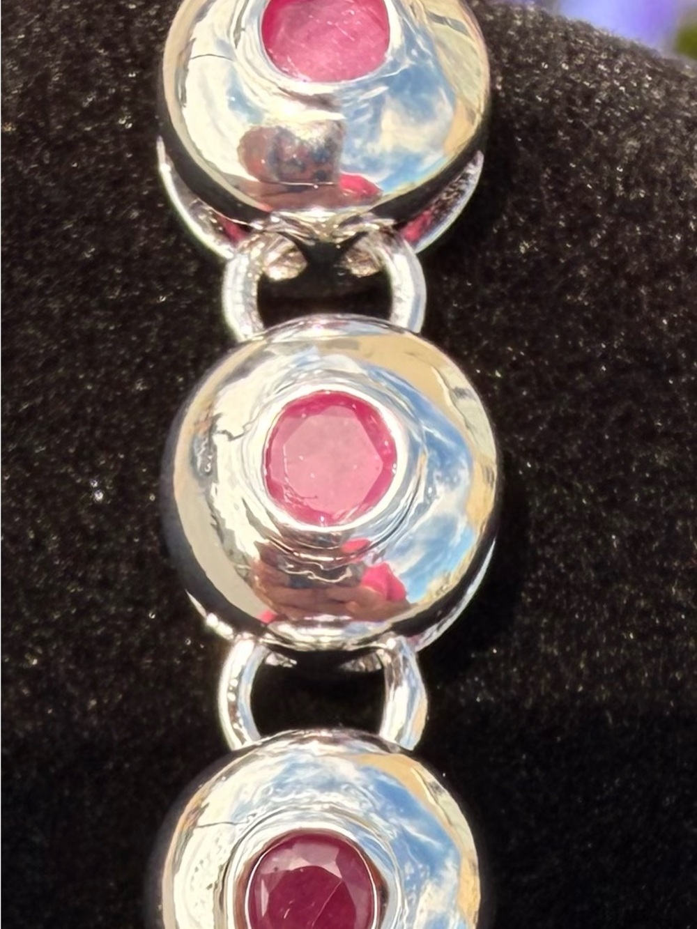 8.00 CTW AA Ruby 18K White Gold Plated Designer Bracelet 7 Inc - Picture 8 of 12